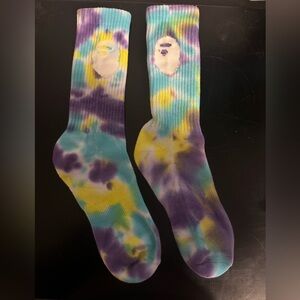 NWOT Bape Unisex Tie-dye socks